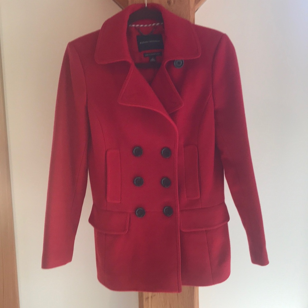 Banana Republic Italian Wool Peacoat. Red. Size Small